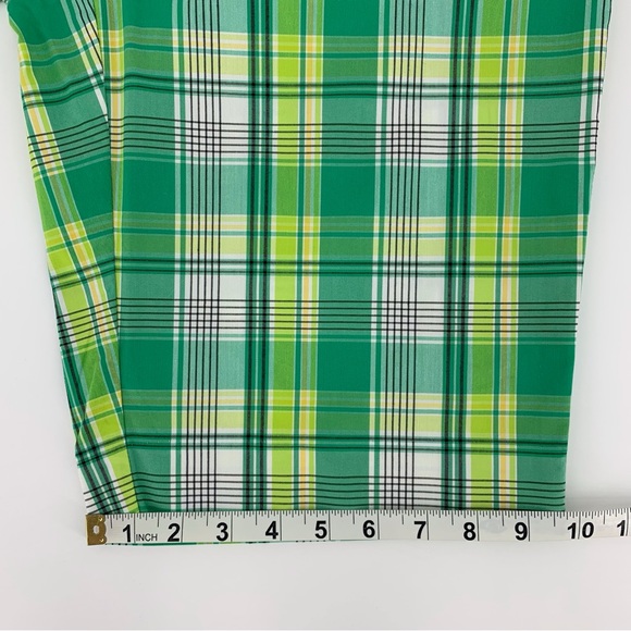 Jones New York Sport Green Plaid Stretch Cotton Blend 11” Shorts, 6 - Picture 11 of 14
